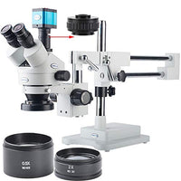 KOPPACE 3.5X-180X Trinocular Stereo Zoom Microscope with WF10X/20,WF20X/10 Eyepieces 0.5X and 2.0X Barlow Lens