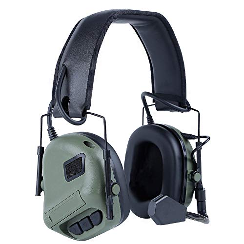 Tactical Headset Ear Protection Headphone Earphone For Military Airsoft Paintball Hunting Activities-(OD)