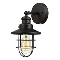 Globe Electric Beaufort 1-Light Wall Sconce, Oil Rubbed Bronze Finish, Removable Cage Shade, 59123