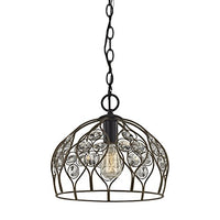 Elk Lighting 81106/1-LA Pendant Light, Bronze Gold, Matte Black