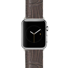 Load image into Gallery viewer, Bandini Replacement Watch Band for Apple Watch 42mm/44mm, Brown, Mens&#39;, Crocodile Style, Leather, Stainless Steel Buckle, Fits Series 6, 5, 4, 3, 2, 1
