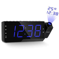 Duckart Digital Projector Clock Radio Alarm Snooze Timer Temperature,Blue