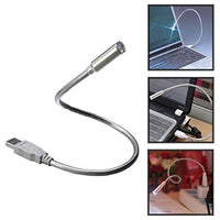CWC Chrome Metal Gooseneck Arm USB LED Light-Flexible Travel for Notebook, or Night Light