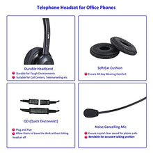 Load image into Gallery viewer, RJ9 Telephone Headset with with Noise Cancelling Microphone Corded Office Headset for Panasonic Landline KX-HDV130 Yealink T21P T46G Sangoma S705 Snom 320 821 Grandstream 2160 2170 Escene etc
