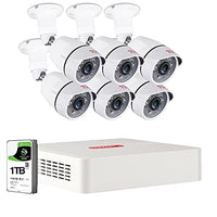 Tonton 5MP Lite 8 Channel Security Camera System,8CH H.265+ Hybrid DVR with 1TB HDD and 6PCS 2.0MP Outdoor CCTV Bullet Cameras,Easy Remote Viewing,Motion Detection,Free App&Email Alerts