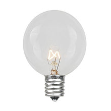 Load image into Gallery viewer, Novelty Lights 25 Pack G40 Outdoor Globe Replacement Bulbs, Clear, C7/E12 Candelabra Base, 5 Watt
