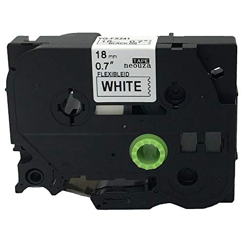 NEOUZA Compatible for Brother P-Touch Laminated Tze Tz Label Tape Cartridge 18mm (TZ-Fx241 TZe-Fx241 Flexible Black on White)
