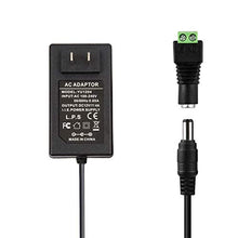 Load image into Gallery viewer, COOLM DC 12V 4A 48W Power Supply AC 100-240V 50/60Hz to DC 12V AC/DC Power Adapter with 5.5x2.5mm DC Plug + 5.5x2.1mm DC Female Jack Socket for 12V LED Strip Lights
