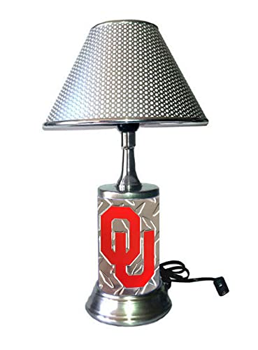 Table Lamp with Shade, a Diamond Plate Rolled in on The lamp Base, OkSo