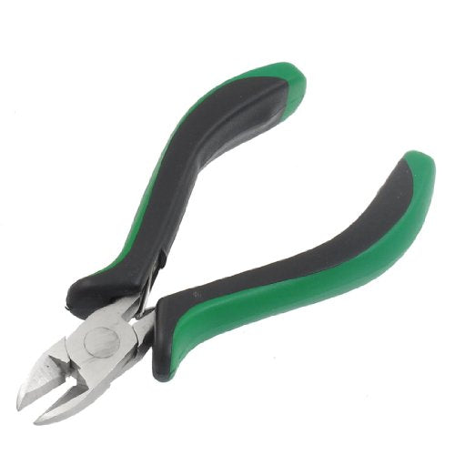 uxcell Green Black Plastic Handle Coated Diagonal Cutting Plier Cutter