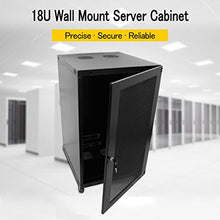 Load image into Gallery viewer, RAISING ELECTRONICS 18U Wall Mount Network Server Cabinet Rack Enclosure Ventilated Door Lock 22.75inch Depth with Fixed Shelves
