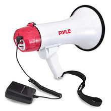 Load image into Gallery viewer, Pyle Megaphone Speaker PA Bullhorn W Built-in Siren - Adjustable Volume, 800 Yard Range - Ideal for Football, Soccer, Baseball, Hockey, Basketball Cheerleading Fans, Coaches, Safety Drills (PMP40)
