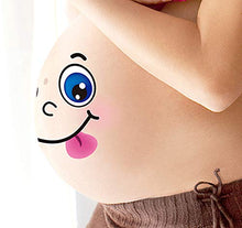 Load image into Gallery viewer, Kinteshun Photo Booth Props for Expectant Mothers,Pregnancy Facial Expressions Sticker Pregnant Women Baring Belly Bump Paster Unborn Baby Photographying Props(12 Sheets with Different Expressions)
