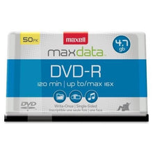 Load image into Gallery viewer, 638011 Maxell DVD Recordable Media - DVD-R - 16x - 4.70 GB - 50 Pack Spindle - 120mm
