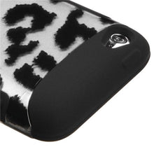 Load image into Gallery viewer, Leopard Skin/Black 2D Case Silicone Protector Cover for Apple iPod Touch 4
