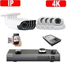 Load image into Gallery viewer, Amview 8Ch H.265 NVR 2592x1920P 5MP PoE IP 8pcs Dome/Bullet Security Camera System IP66 42/48IR 3TB CCTV Hard Drive
