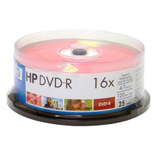 Load image into Gallery viewer, HP DM16025CB 4.7GB 16x DVD-Rs (25-ct Cake Box Spindle)
