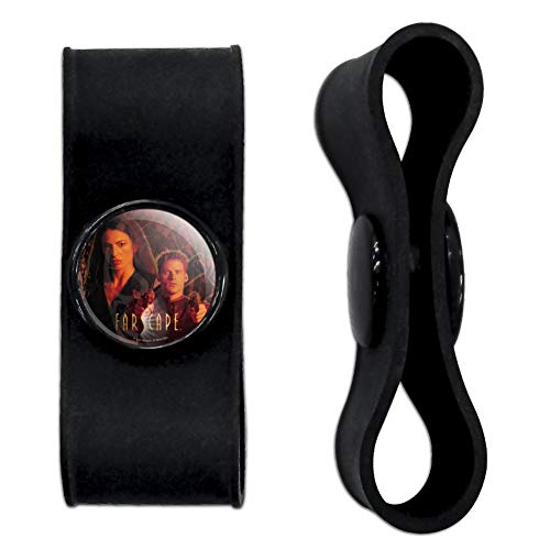 GRAPHICS & MORE Farscape Crew Group Shot with Logo Weapons Raised John Crichton Aeryn Sun Headphone Earbud Cord Wrap - Charging Cable Manager - Wire Organizer Set of 2 - Black