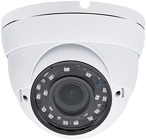 Evertech 1080P Hybrid AHD CVBS TVI CVI Vandal Proof 2.8-12mm Varifocal Lens White Dome Camera for Security Surveillance