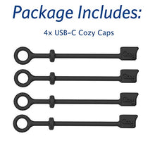 Load image into Gallery viewer, 2019 Version - [4-Piece] Cozy USB Caps for USB C Cable - Cap Provides Dust and Oxidation Protection, Projection Adapter Cover, Protects During Travel, Portable, Designed by Cozy (Black)

