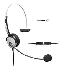 Load image into Gallery viewer, 4Call K500QCMB Mono RJ Telephone Headset Headphone + Noise Canceling Mic + Quick Disconnect + Volume Control for Plantronics M10 M22 Vista Adapter and Cisco 7975 9971 Office Landline Desk IP Phones
