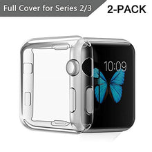 Load image into Gallery viewer, SOOSHOW Apple Watch Screen Protector, All-Around Protective 0.3mm Hd Clear Ultra-Thin TPU Full Cover iWatch Accessories Protective Case for iWatch Series 2/3, Edition, Sport - 2 Pack (Clear, 38mm)
