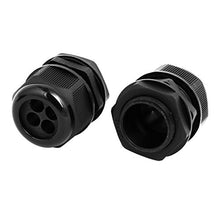 Load image into Gallery viewer, Aexit M32x1.5mm 7mm-9mm Transmission Adjustable 4 Holes Cable Gland Joint Black 5pcs
