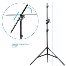 Load image into Gallery viewer, LimoStudio Swivel Reflector Support Holder Arm, 2 Way Rotatable Boom Stand Arm Bar with 32 Inch Diameter 5 Color in 1 Round Collapsible Reflector Disc Panel Boom Stand Kit, Sand Weight Bag, AGG2085
