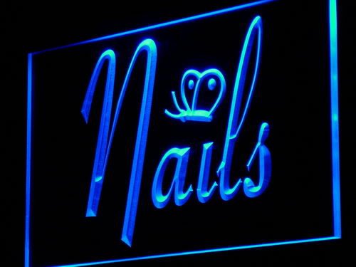 Nails Butterfly Beauty Salon Decor LED Sign Night Light i874-b(c)