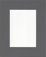 Pack of 5 8x10 Slate Grey Picture Mats with White Core for 5x7 Pictures