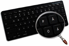Load image into Gallery viewer, NS Swedish / Finnish Non-Transparent Keyboard Labels Black Background for Desktop, Laptop and Notebook are Compatible with Apple
