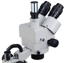 Load image into Gallery viewer, OMAX 3.5X-90X Zoom Trinocular Stereo Microscope with Reflected (Top) and Transmitted (Bottom) Lights
