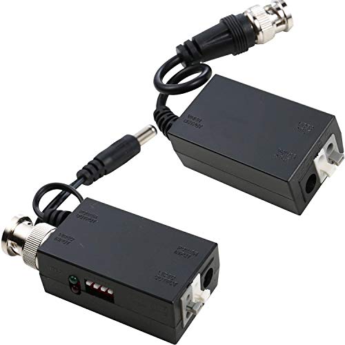 UHPPOTE DC12V 1-CH Active UTP Video Receiver and Transmitter Balun BNC Male