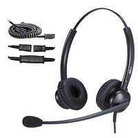 Yealink Compatible Telephone Headset Office Phone Headset with Noise Cancelling Microphone for Panasonic KX-T7225 KX-HDV130 Sangoma Snom 320 821 Grandstream 2160 2170 etc