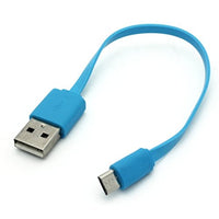 BLU R1 HD Compatible Blue Short Micro Flat USB Cable Charging Data Transfer Cord