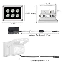 Load image into Gallery viewer, Univivi Infrared Illuminator, 850nm 6 LEDs 90 Degree Wide Angle IR Illuminator for Night Vision,Waterproof LED Infrared Light for IP Camera,CCTV Security Camera
