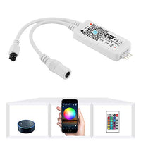 Nexlux WiFi Wireless LED Smart Controller Alexa Google Home IFTTT Compatible,Working with Android,iOS System, GRB,BGR, RGB LED Strip Lights DC 12V 24V(No Power Adapter Included)