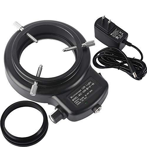 KOPPACE Microscope Adjustable Ring Light 144 LED 64mm Installation Interface Stereo Microscope Ring Lamp Black