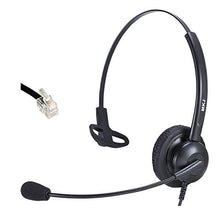 Load image into Gallery viewer, RJ9 Telephone Headset with with Noise Cancelling Microphone Corded Office Headset for Panasonic Landline KX-HDV130 Yealink T21P T46G Sangoma S705 Snom 320 821 Grandstream 2160 2170 Escene etc
