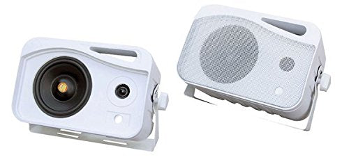 Pyle 5 Inch Marine Speaker - 3 Way Waterproof and Weather Resistant Outdoor Audio Stereo Sound System with 500 Watt Power, 5''P.P Injection Cone Woofer and Mini Box Design - PLMR26
