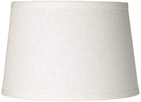 White Linen Drum Lamp Shade 10x12x8 (Spider) - Brentwood