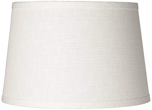 White Linen Drum Lamp Shade 10x12x8 (Spider) - Brentwood