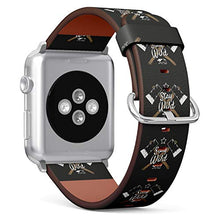 Load image into Gallery viewer, S-Type iWatch Leather Strap Printing Wristbands for Apple Watch 4/3/2/1 Sport Series (38mm) - Viking Style Graphic Stay Wild
