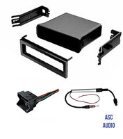 ASC Audio Car Stereo Dash Pocket Kit, Wire Harness, and Antenna Adapter for installing a Single Din Radio for select VW Volkswagen- See compatible Vehicles and info below