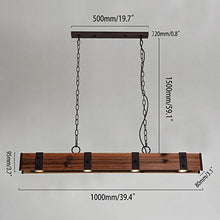 Load image into Gallery viewer, KunMai Industrial Loft Style 4-Light Linear Rust/Black Wood &amp; Metal Island Pendant Light (Rust)
