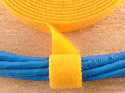 3/4 Inch Continuous Yellow Hook and Loop Wrap - 5 Yards