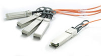 QSFP+ Module - For Optical Network, Data Networking - 1 x 40GBase-AOC - Optical Fiber - 40 Gbps 40 Gigabit Ethernet - QSFP- Comparable to Dell CBL-QSFP-4X10G-AOC10M, 10 Meter