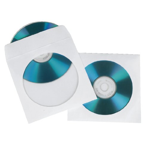 Hama CD/DVD Pack of 25 Paper Protective Storage Sleeves - White