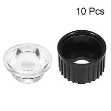 Load image into Gallery viewer, uxcell 10 pcs 20mm LED Lens 120 Degree with Black Holder for 1W 3W High Power LED Light
