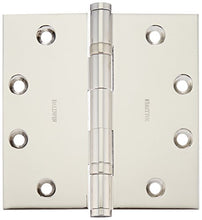 Load image into Gallery viewer, Baldwin 1046140I Square Ball Bearing Mortise Hinge, Bright Nickel
